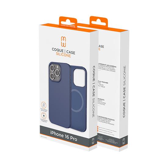 Coque silicone MagSafe iPhone 16 Pro - Bleu
