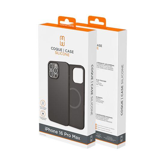 Coque silicone MagSafe iPhone 16 Pro Max - Noir