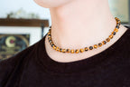 CIRCÉ | Collier en Oeil de tigre et plaqué Or 18 et 24 carats